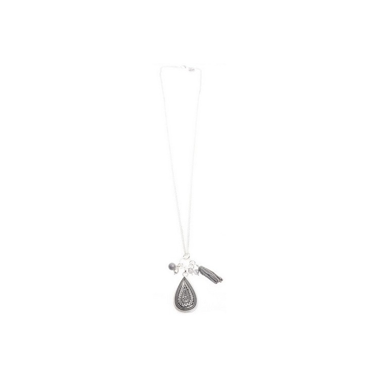 COLLAR LARGO COLG. METAL GOTA