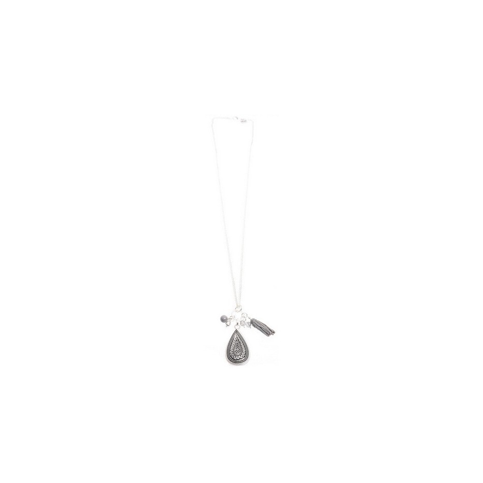 COLLAR LARGO COLG. METAL GOTA