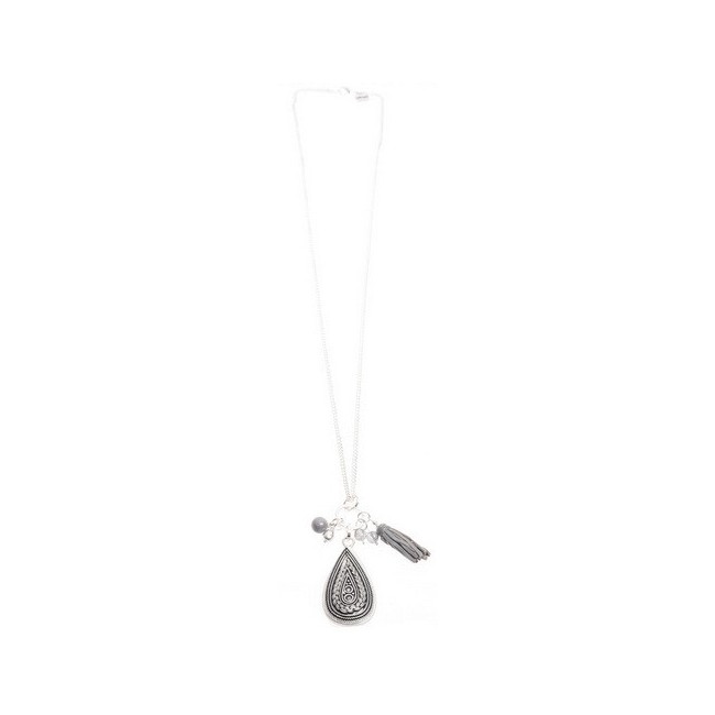 COLLAR LARGO COLG. METAL GOTA