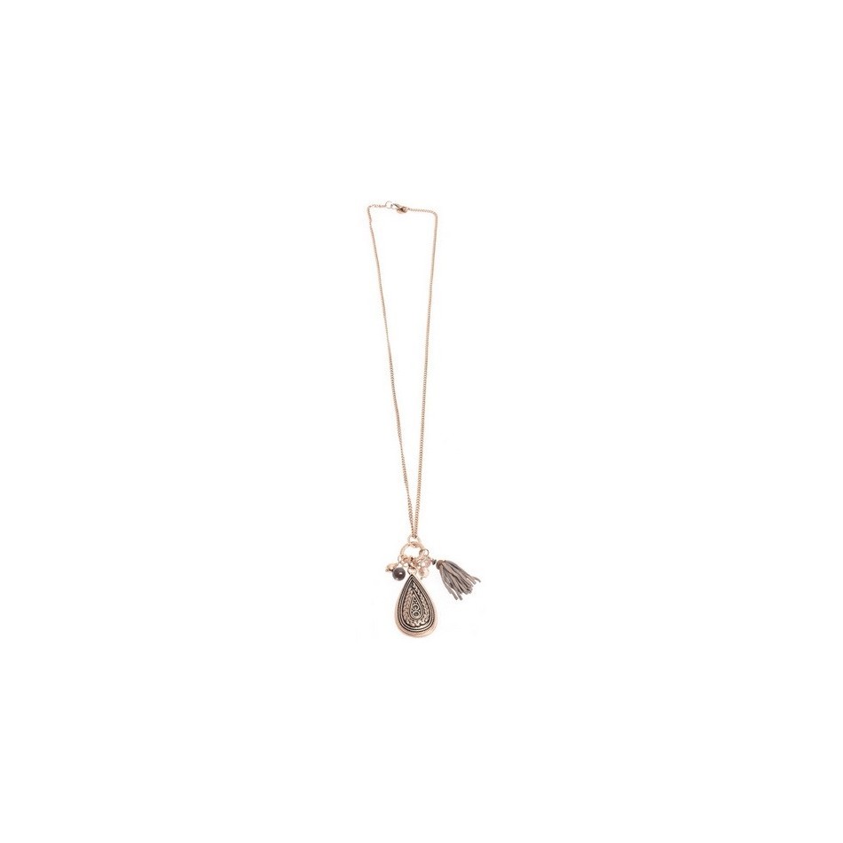 COLLAR LARGO COLG. METAL GOTA
