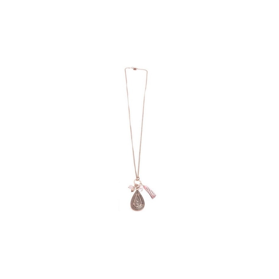 COLLAR LARGO COLG. METAL GOTA
