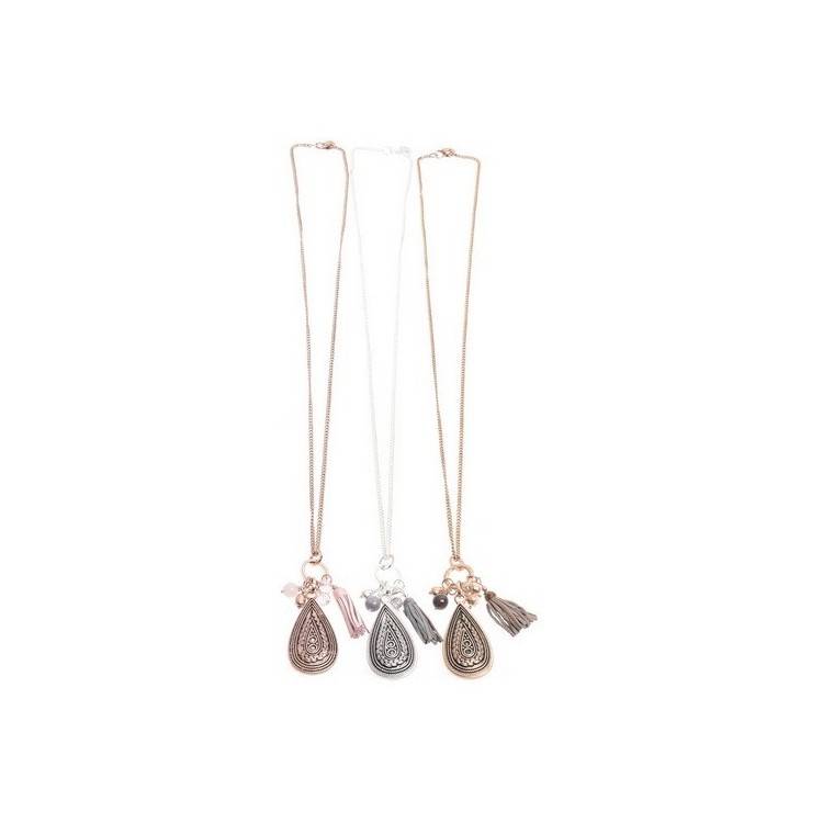 COLLAR LARGO COLG. METAL GOTA 2