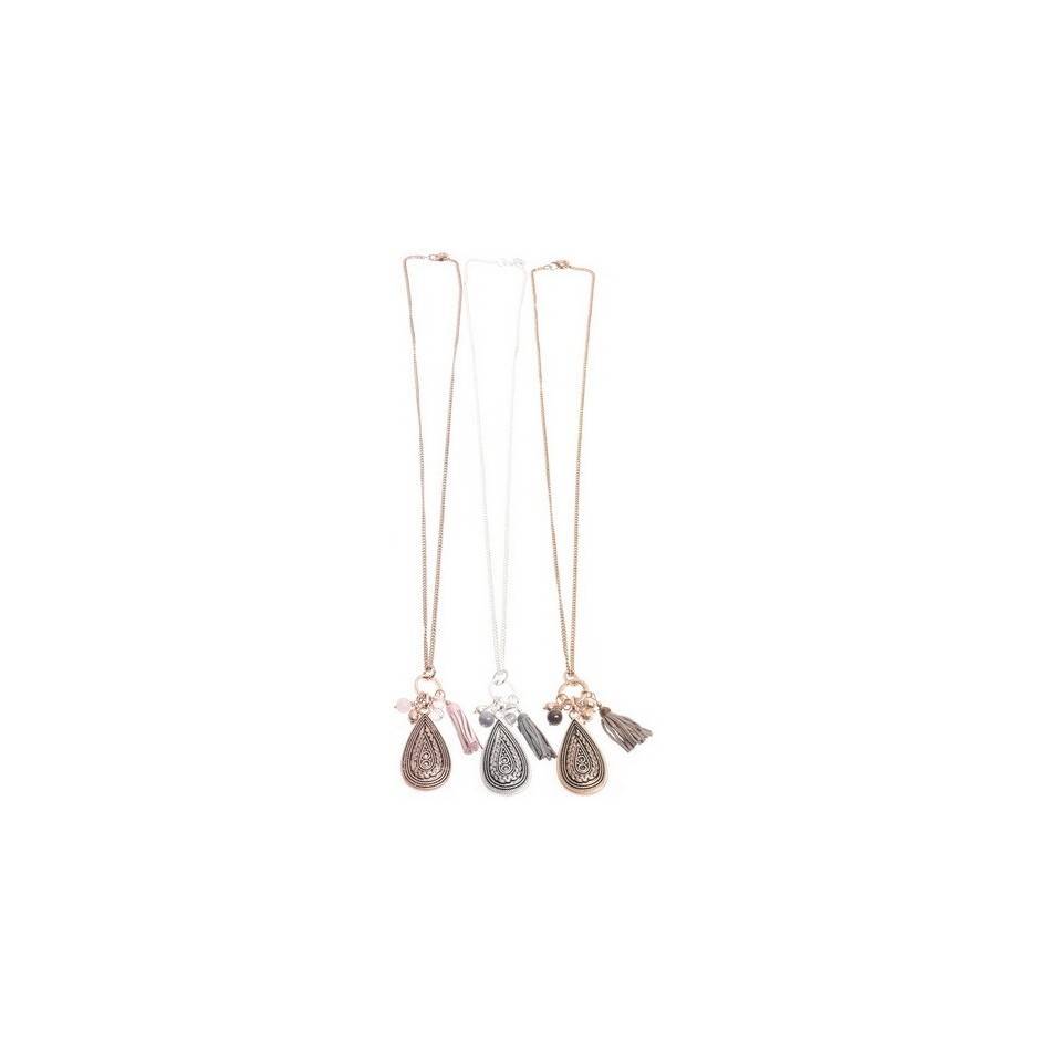 LONG PENDANT NECKLACE METAL DROP