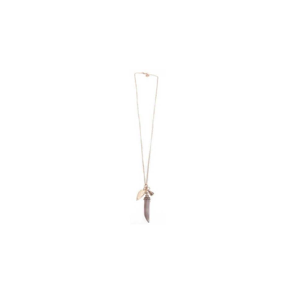 LONG NECKLACE METAL RESIN PENDANT