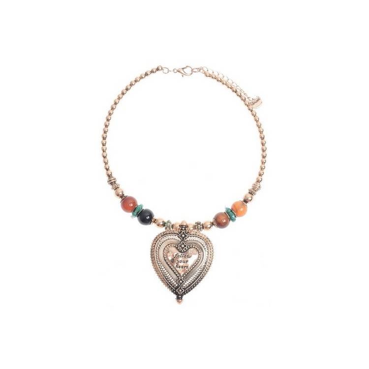 PENDANT SHORT NECKLACE METAL HEART