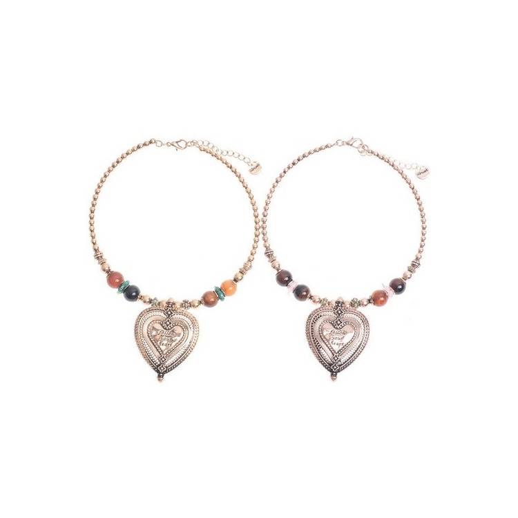 PENDANT SHORT NECKLACE METAL HEART 2