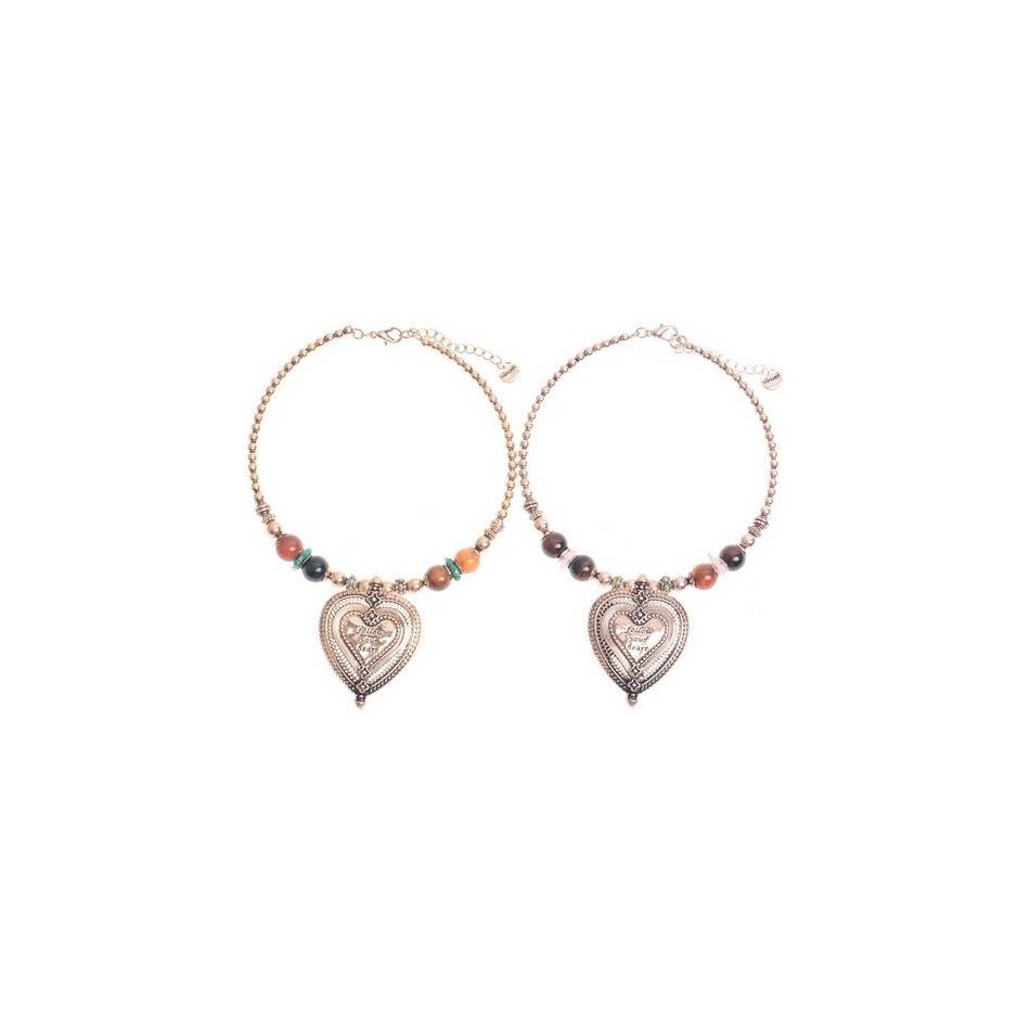 PENDANT SHORT NECKLACE METAL HEART