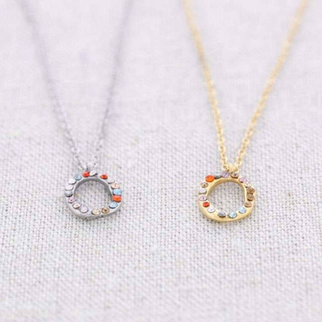 INITIAL SHORT NECKLACE OR STEEL CRYSTALS