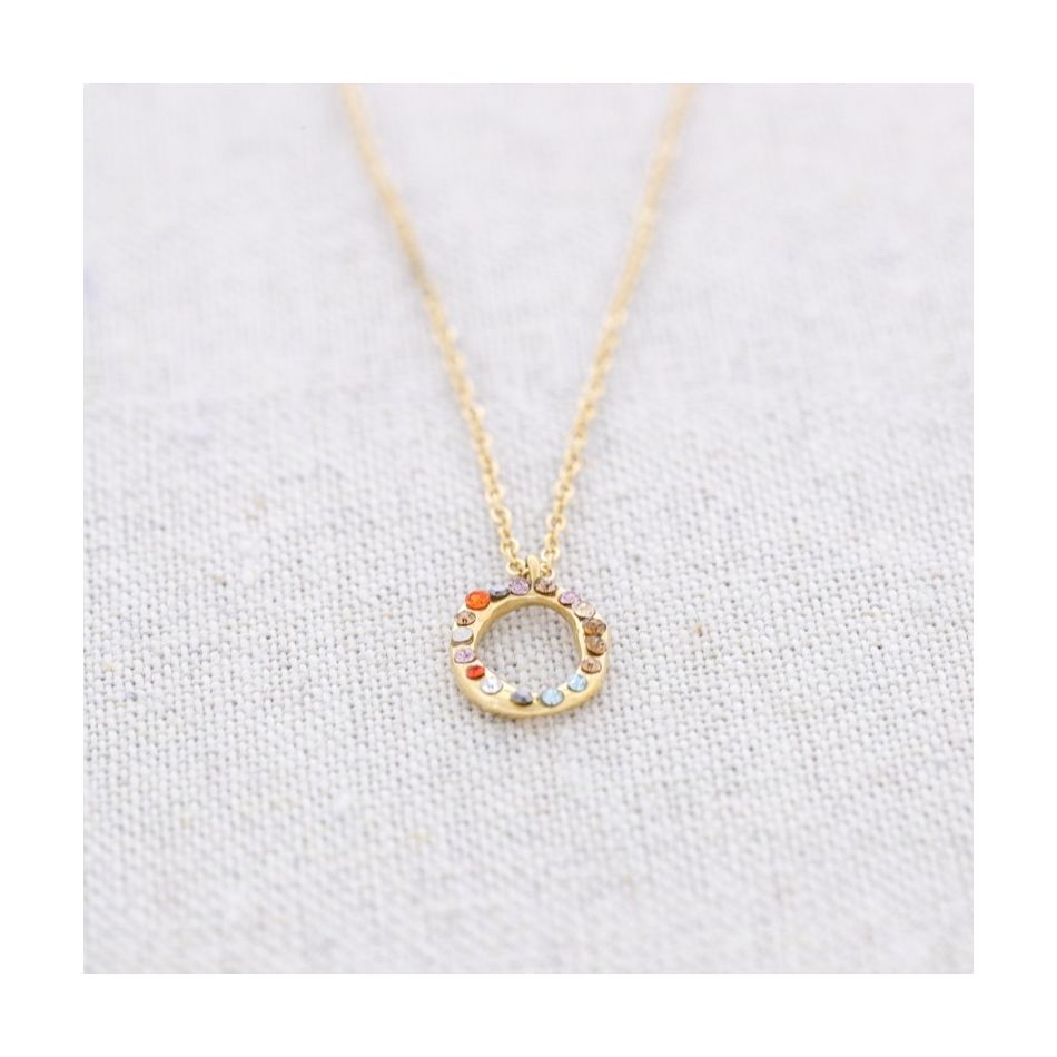 INITIAL SHORT NECKLACE OR STEEL CRYSTALS