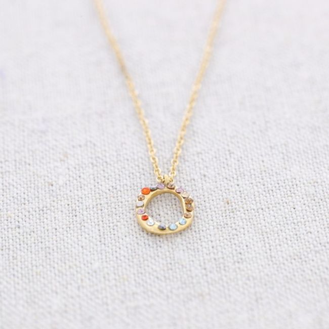 INITIAL SHORT NECKLACE OR STEEL CRYSTALS