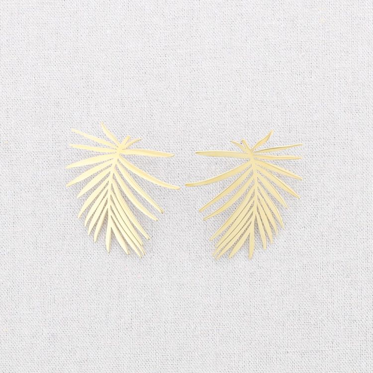 LEAF STEEL EARRINGS