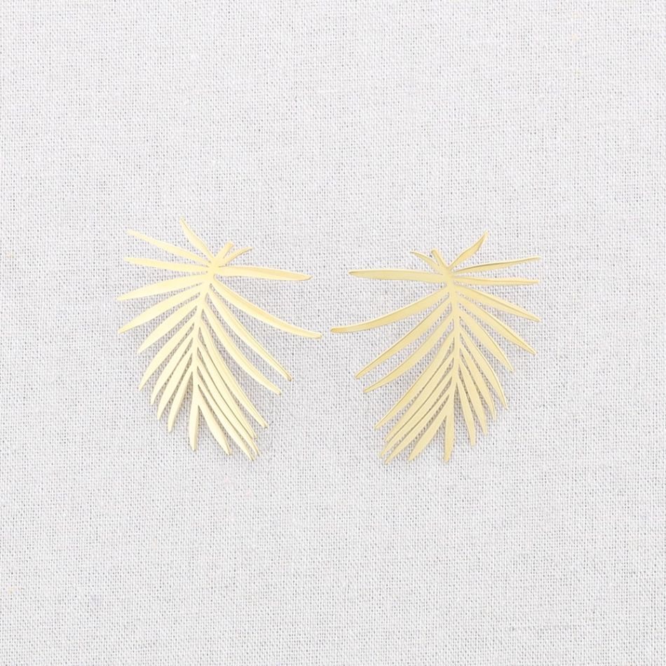 LEAF STEEL EARRINGS