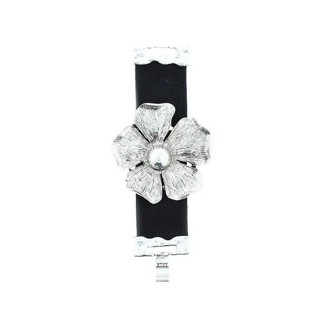 PULSERA ELÁSTICA FLOR METAL