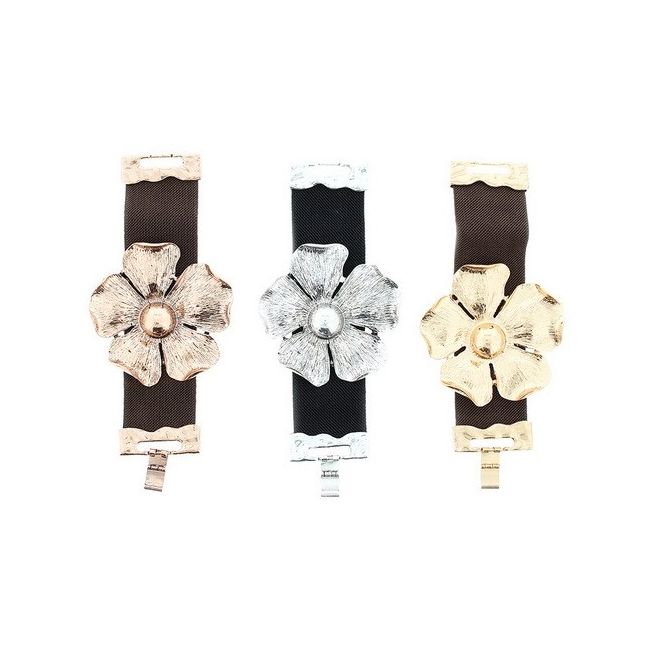 METAL FLOWER ELASTIC BRACELET
