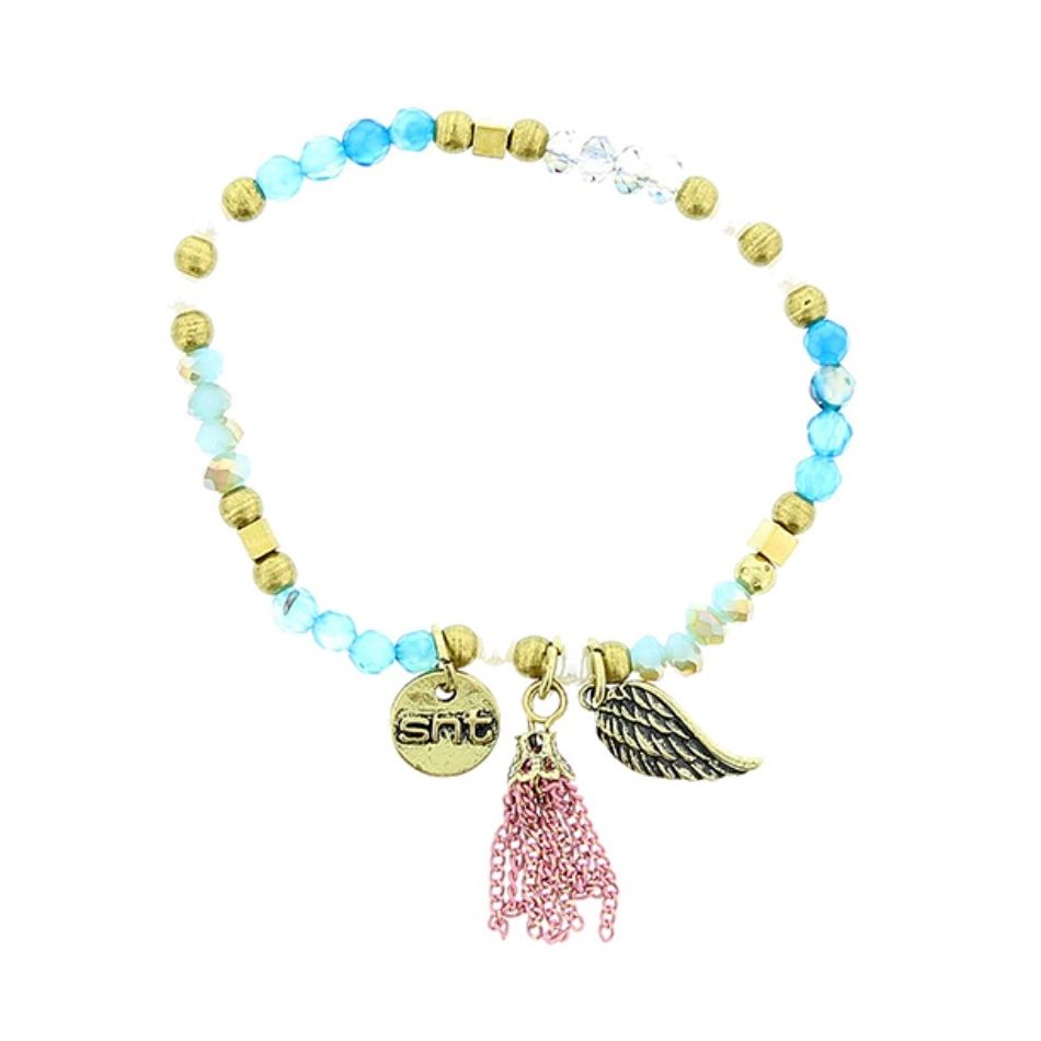 PULSERA CUENTAS METAL PIEDRAS