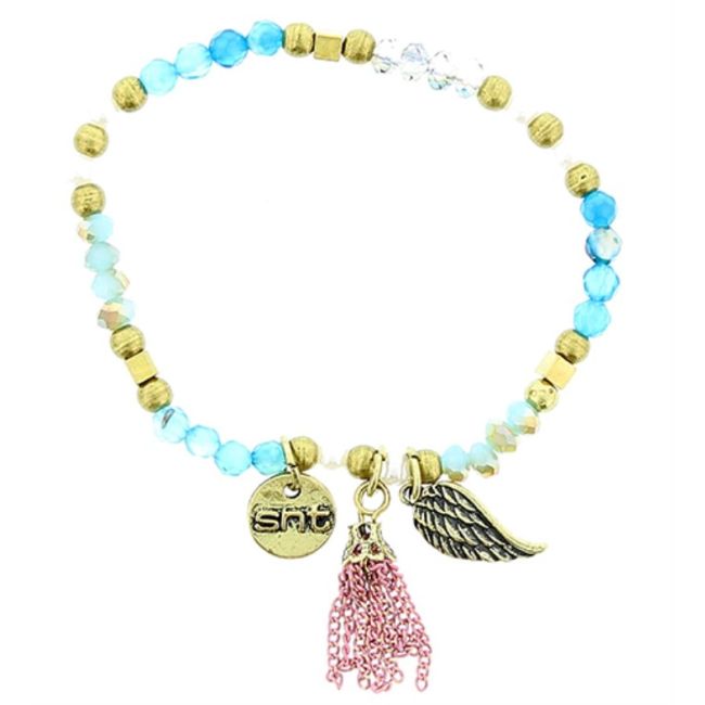 PULSERA CUENTAS METAL PIEDRAS