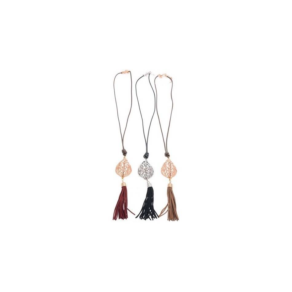 LONG FRINGE PENDANT NECKLACE