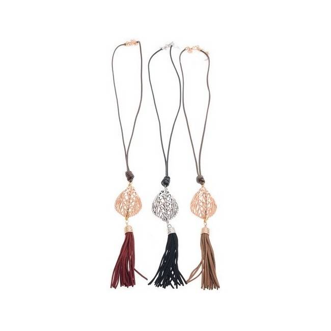 LONG FRINGE PENDANT NECKLACE