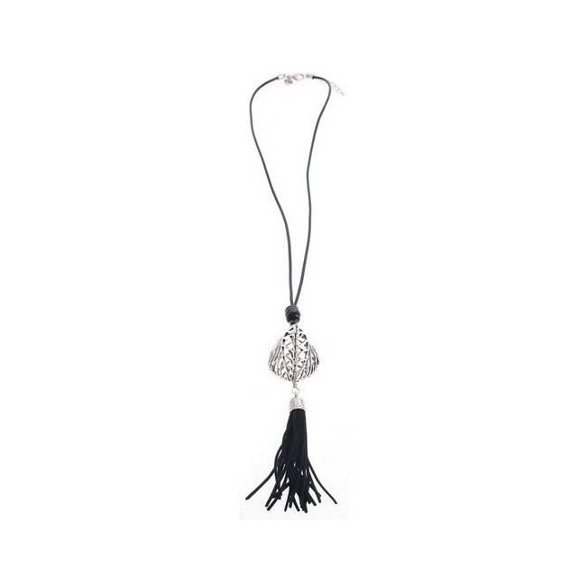 LONG FRINGE PENDANT NECKLACE