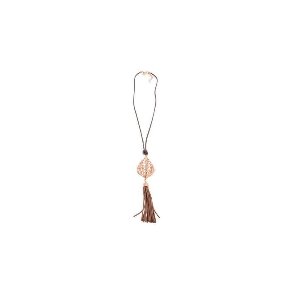 LONG FRINGE PENDANT NECKLACE