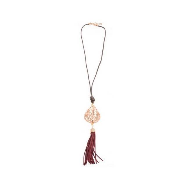 LONG FRINGE PENDANT NECKLACE