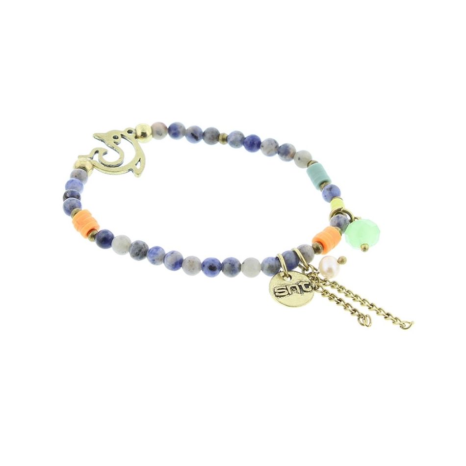 STONE METAL BEADS BRACELET