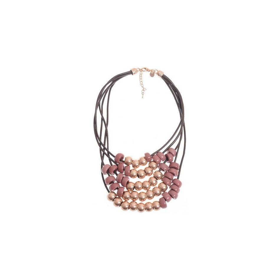 GARGANTILLA METAL CUENTAS RESINA