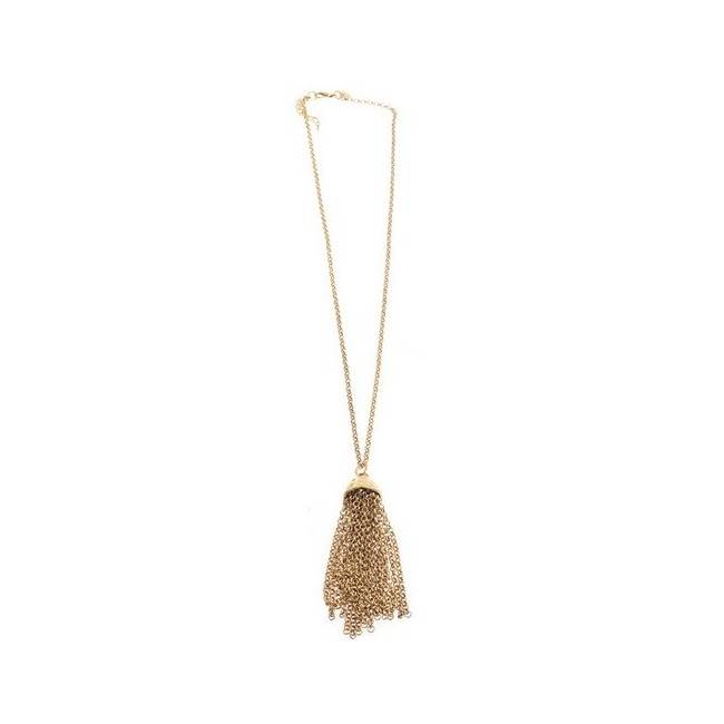 LONG PENDANT NECKLACE METAL FRINGE