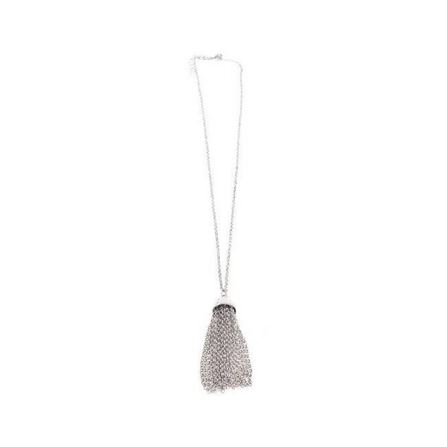 LONG PENDANT NECKLACE METAL FRINGE