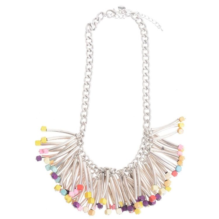 FRINGED METAL SHORT NECKLACE 2