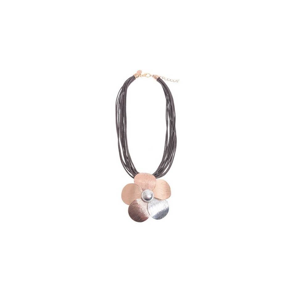 GARGANTILLA COLGANTE FLOR METAL