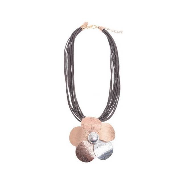 GARGANTILLA COLGANTE FLOR METAL