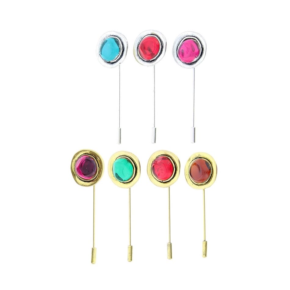 METAL RESIN NEEDLE BROOCH