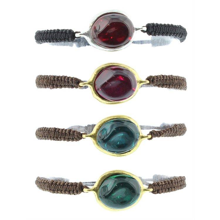 PULSERA MACRAMÉ METAL RESINA