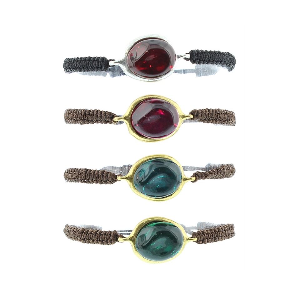 PULSERA MACRAMÉ METAL RESINA