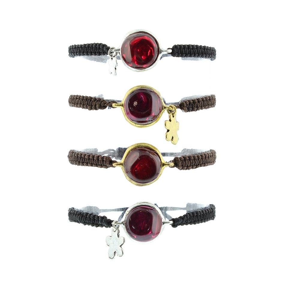 PULSERA MACRAMÉ METAL RESINA