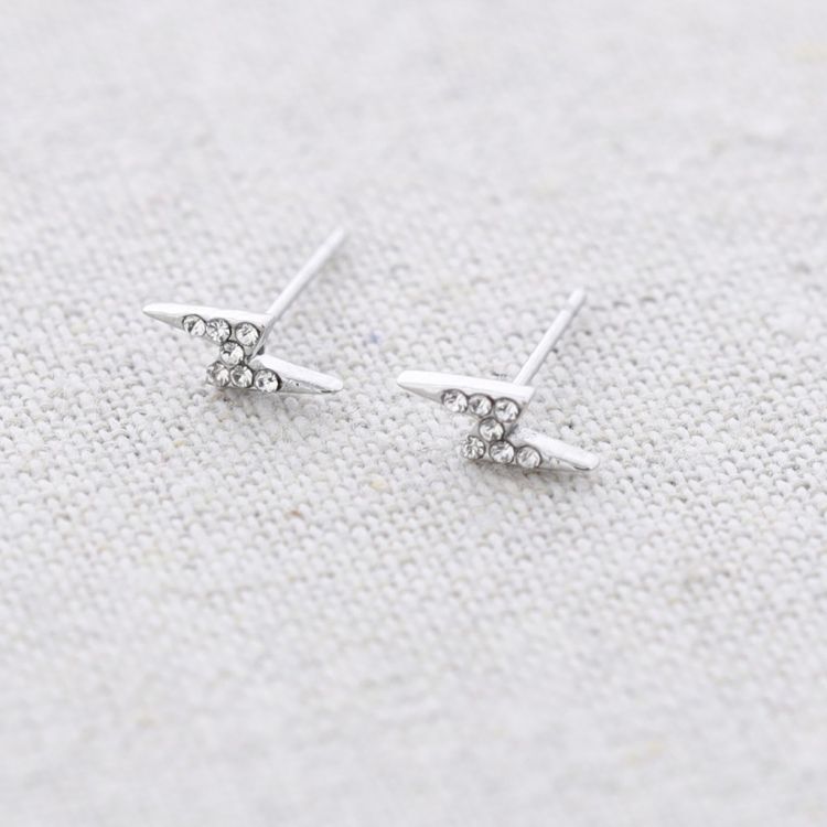 PENDIENTES ACERO RAYO CRISTALES