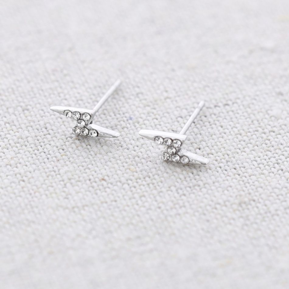 PENDIENTES ACERO RAYO CRISTALES