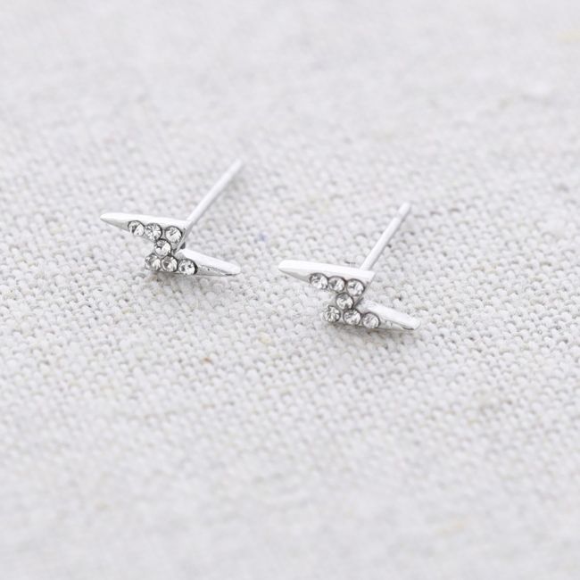 LIGHTNING CRYSTAL STEEL EARRINGS