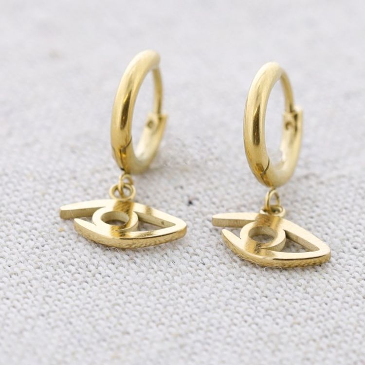 STEEL EARRINGS HANGING EYE