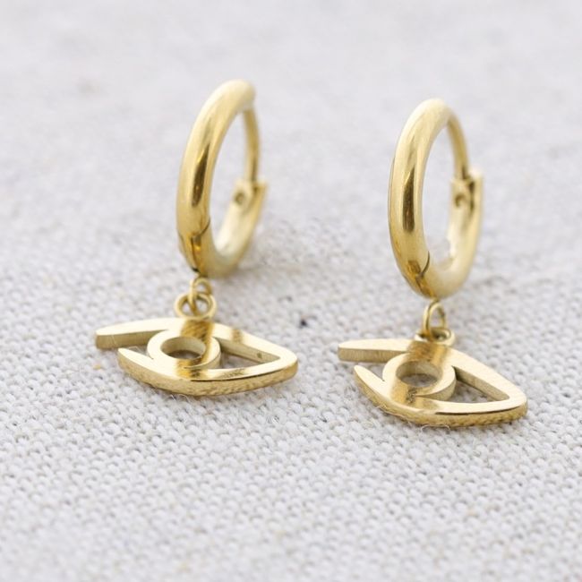 STEEL EARRINGS HANGING EYE