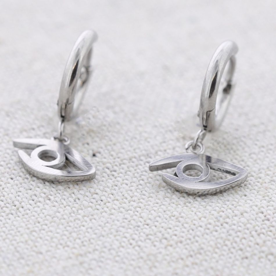 PENDIENTES ACERO ARO COLGANTE OJO
