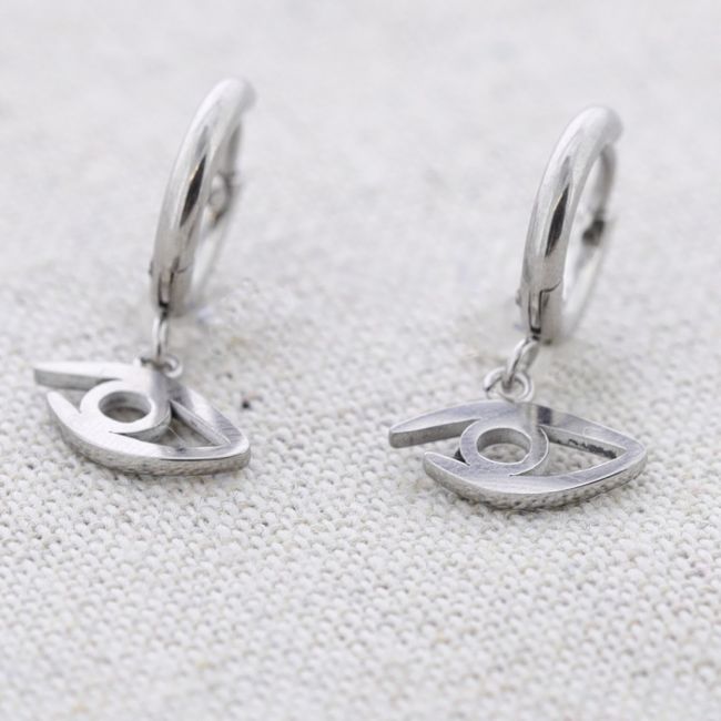 PENDIENTES ACERO ARO COLGANTE OJO