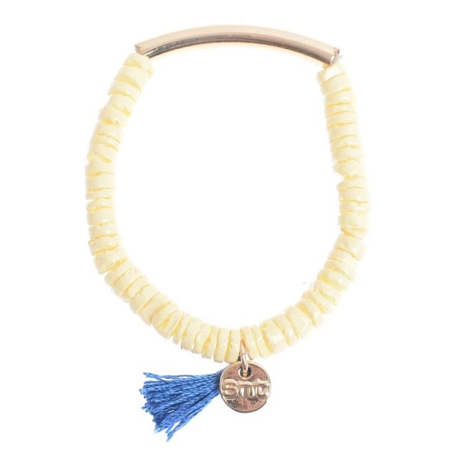 PULSERA CUENTAS METAL  NÁCAR ESMALTADO