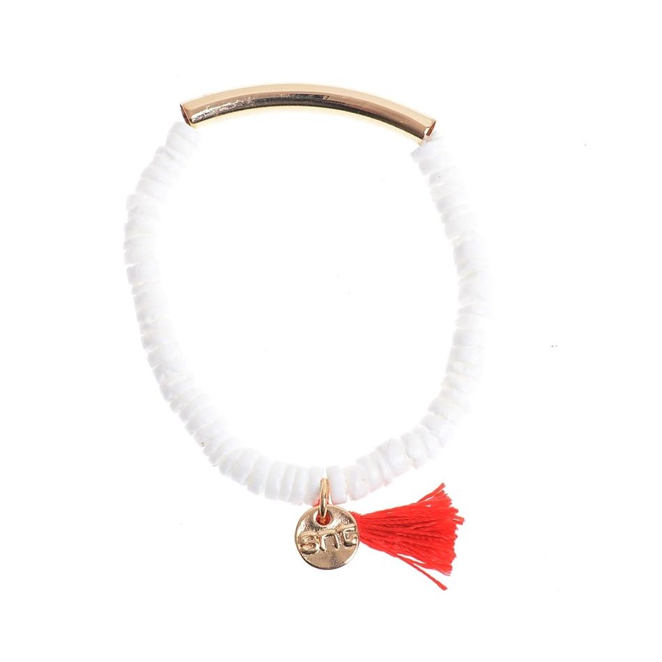 ENAMELED NACRE METAL BEADS BRACELET