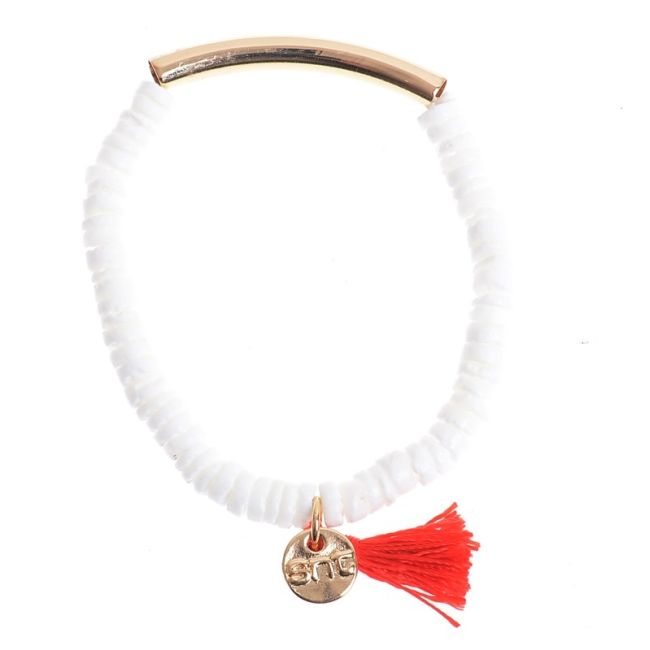 ENAMELED NACRE METAL BEADS BRACELET