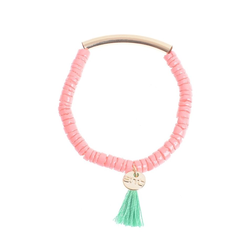 ENAMELED NACRE METAL BEADS BRACELET