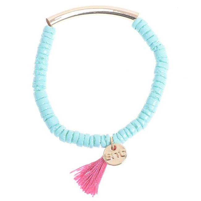 ENAMELED NACRE METAL BEADS BRACELET