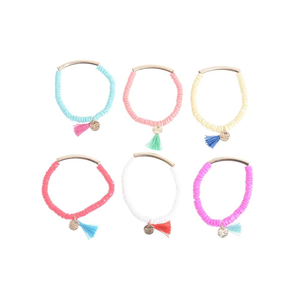 ENAMELED NACRE METAL BEADS BRACELET