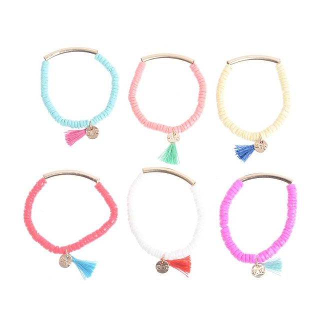 ENAMELED NACRE METAL BEADS BRACELET